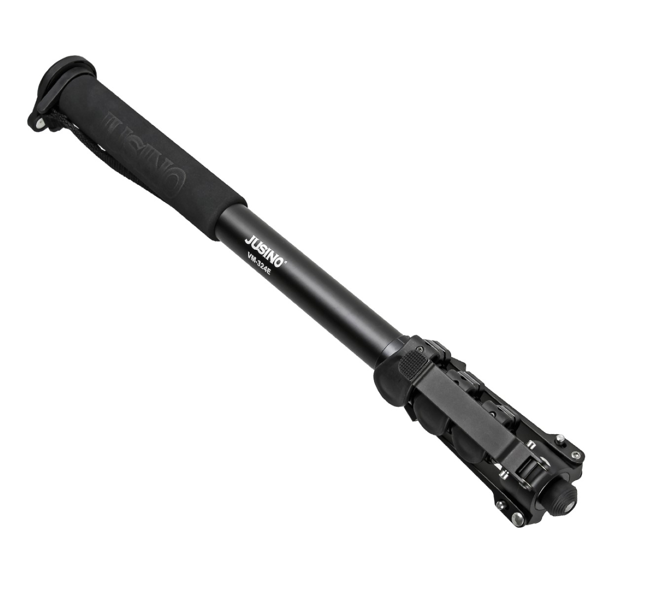 JUSINO VM-324E Monopod mit abnehmbarem Fuß/Tischstativ (Schnellspann-Clips) bis 12kg