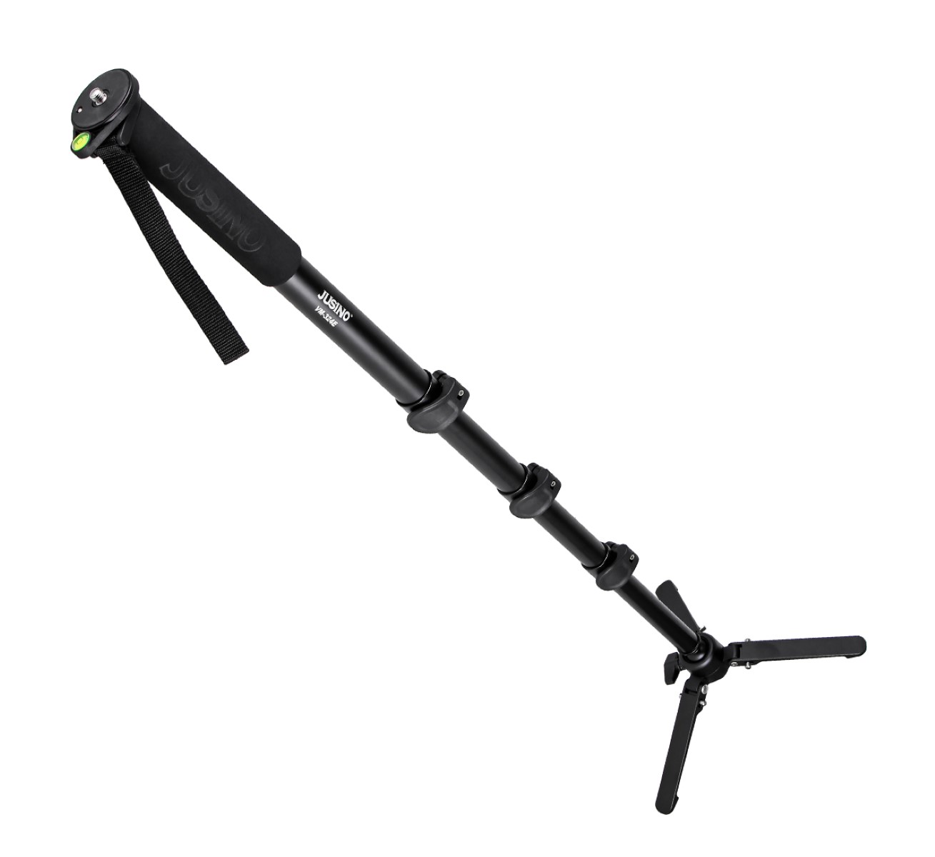 JUSINO VM-324E Monopod mit abnehmbarem Fuß/Tischstativ (Schnellspann-Clips) bis 12kg