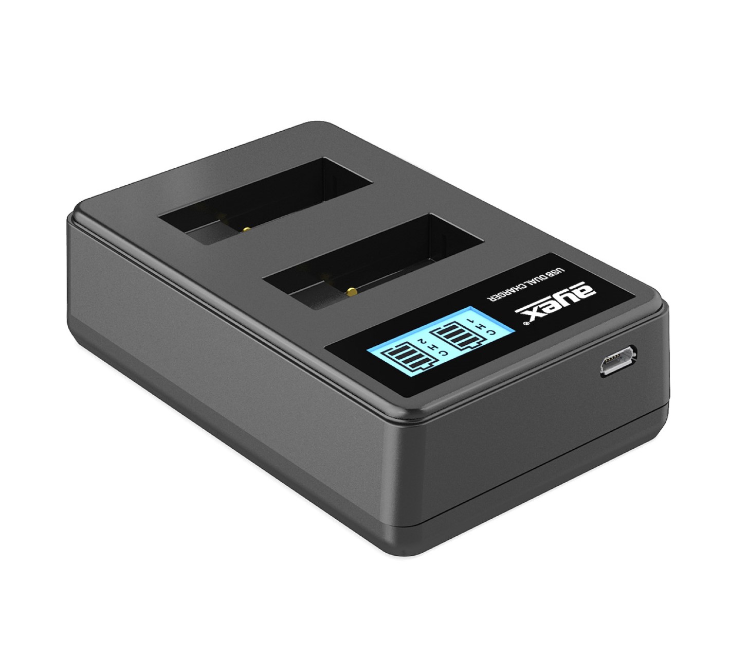 ayex USB Dual Ladegerät für GoPro AHDBT-501 Akkus für GoPro Hero 8 7 6 5 Black Silver