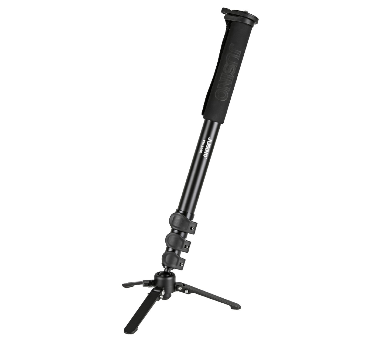 JUSINO VM-324E Monopod mit abnehmbarem Fuß/Tischstativ (Schnellspann-Clips) bis 12kg