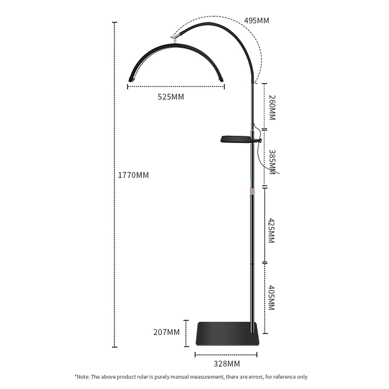 HD-P5_31.jpg LED Beauty Stehlampe – 36W, höhenverstellbar & dimmbar Weiß oder Schwarz