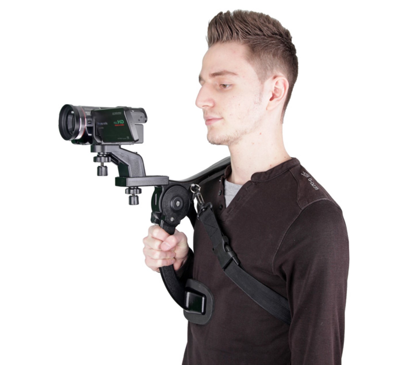 ayex Freihand-Schulterstativ für DSLR Kameras und Camcorder Für viel Bewegungsfreiheit, mit 1/4" Standard-Gewinde