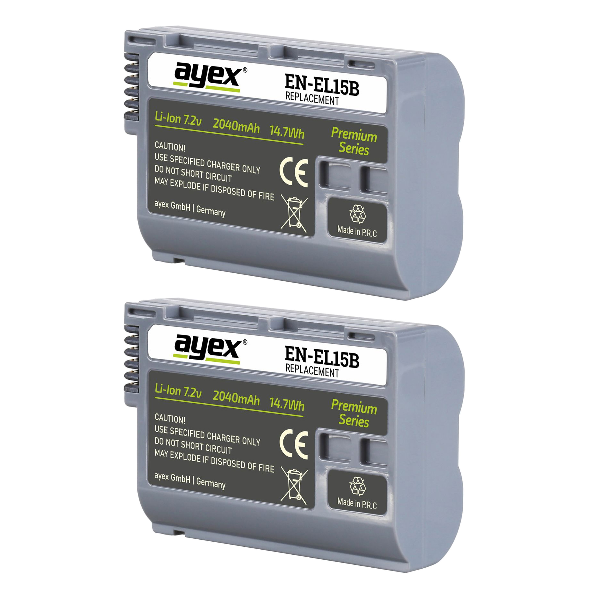 ayex Batteriegriff Set für Nikon Z6II Z7II ersetzt MB-N11 + 2x EN-EL15B Akku