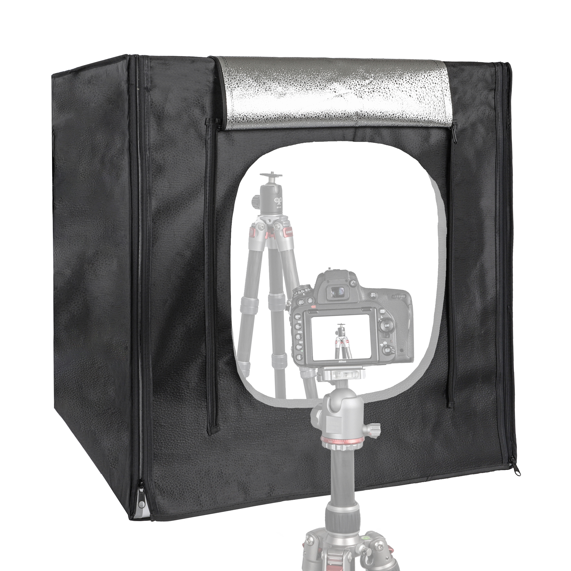 ayex Fotostudio Set Foto Box mit LED Licht und Hintergrund-Folie, optimal für Produktfotografie