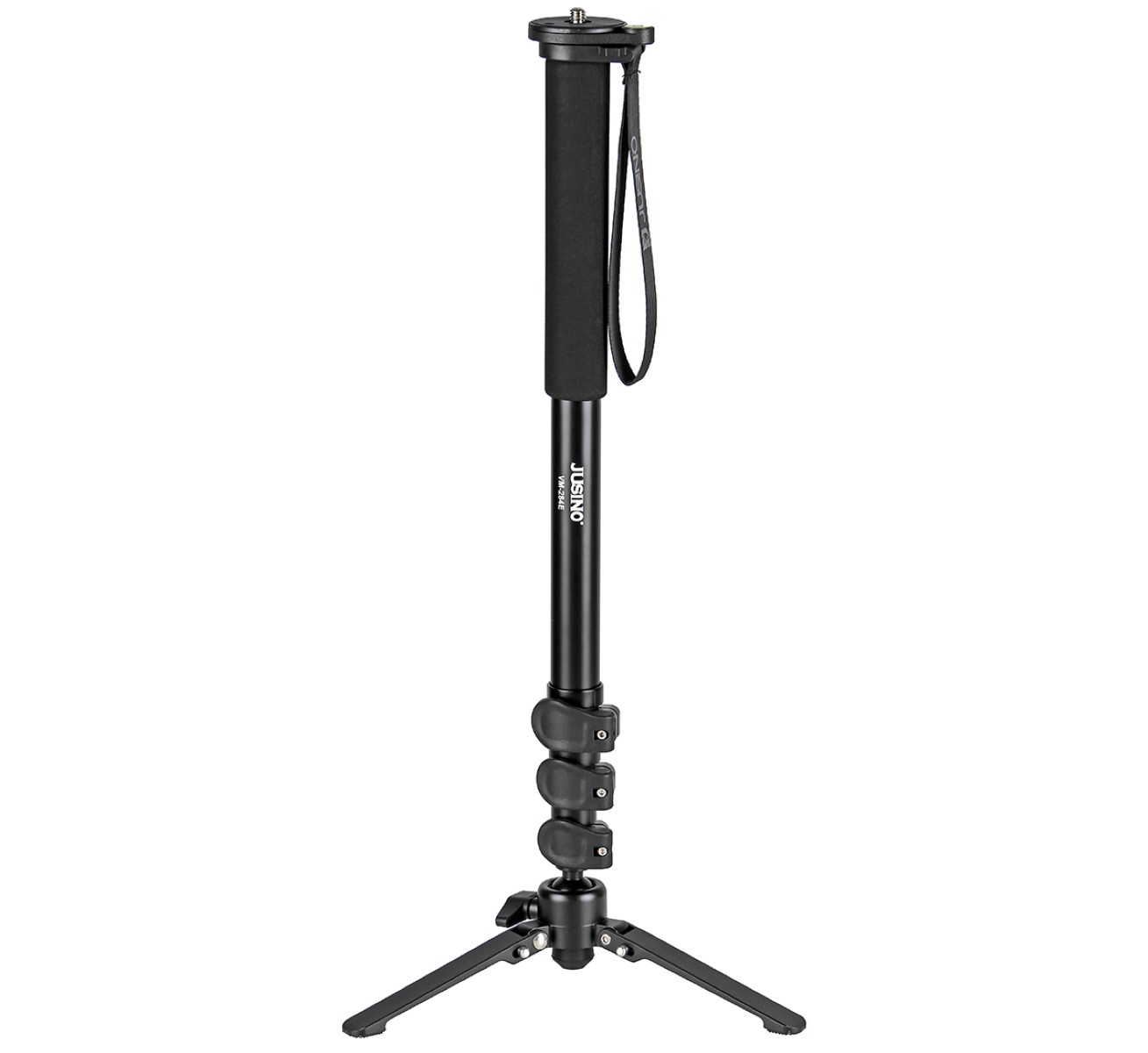 JUSINO VM-284E Monopod mit abnehmbarem Fuß/Tischstativ (Schnellspann-Clips) bis 10kg