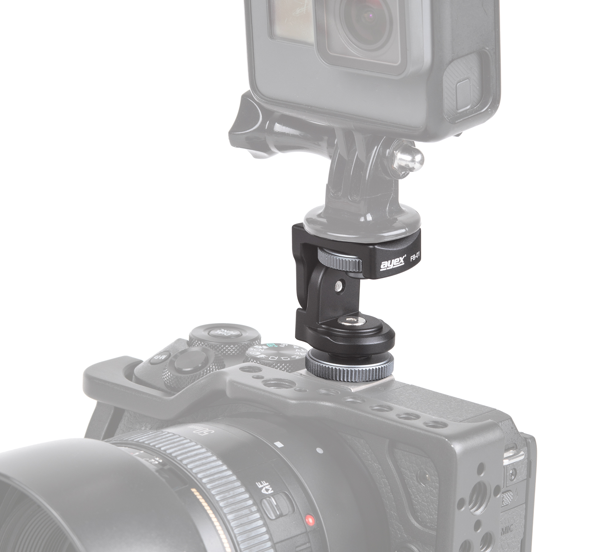 ayex Blitzschuhständer Multifunktionsmonitor einstellbar mit Dämpfung für DSLR Kamera Video und Monitor FB-01