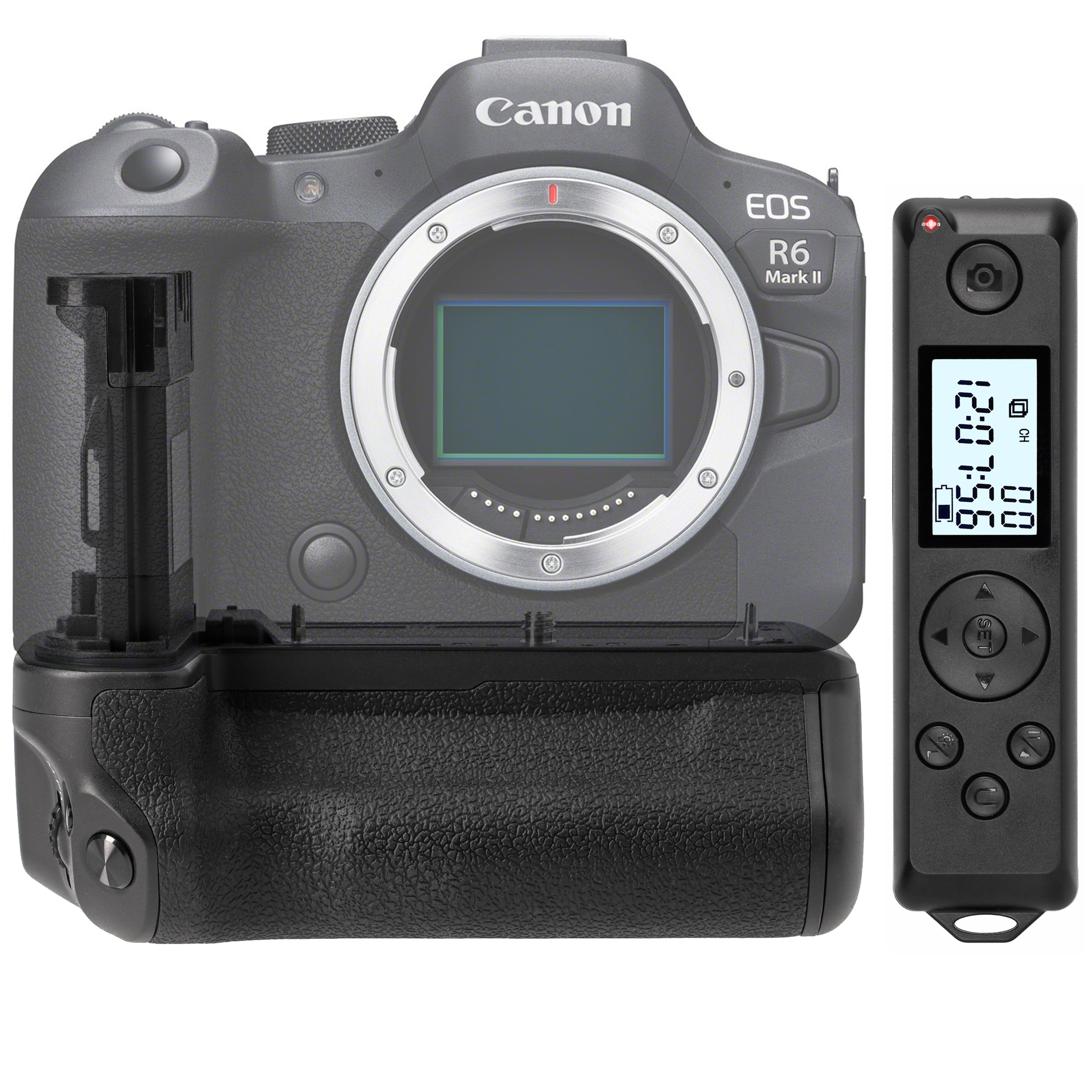 Batteriegriff für Canon EOS R5 R6 R6 Mark II Inkl. Timer-Fernauslöser wie BG-R10 kompakter Handgriff