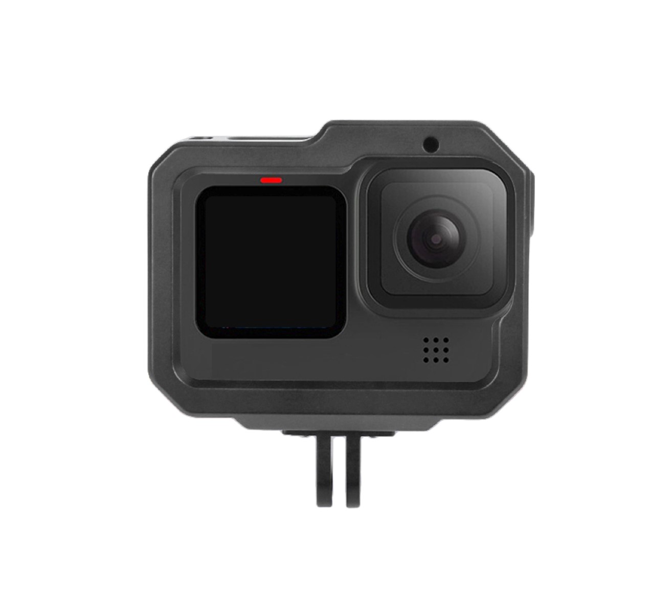 Schutzgehäuse Schutzrahmen Cage Passend für GoPro Hero 9 10 & 11 2 Hot-Shoe-Anschlüsse Schieberahmen Aluminium