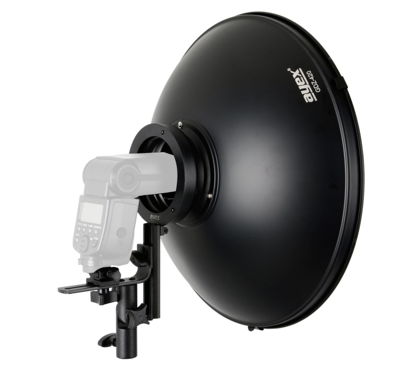 ayex Beauty Dish Lichtformer 42cm mit Systemblitz-Halter, inkl. Wabenvorsatz und Diffusor ayex Beauty Dish Lichtformer 42cm mit Systemblitz-Halter, inkl. Wabenvorsatz und Diffusor