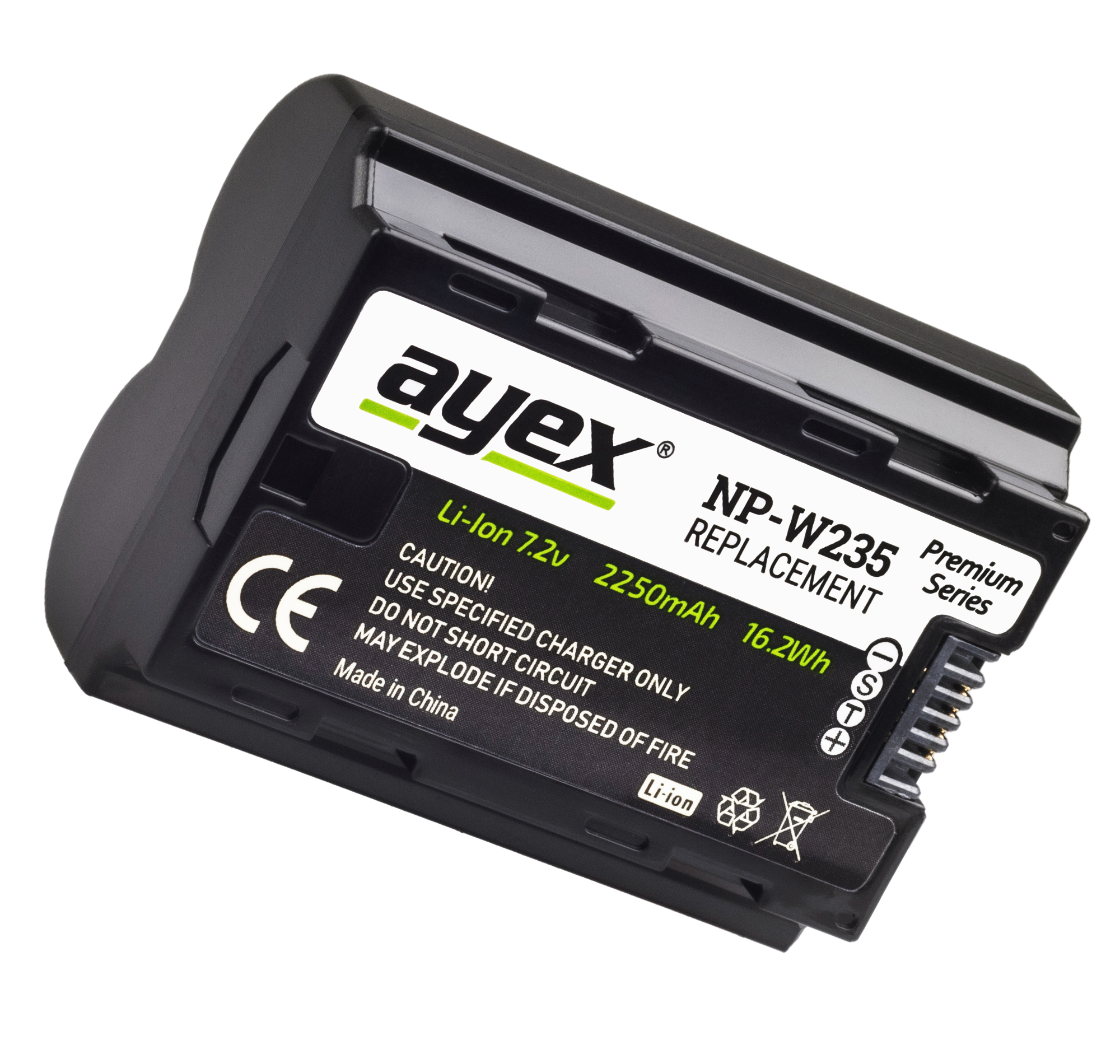 ayex NP-W235 Premium-Akku für zB Fujifilm XT-5 XT-4 Leistungsstark längere Laufzeit 2250 mAh Infochip