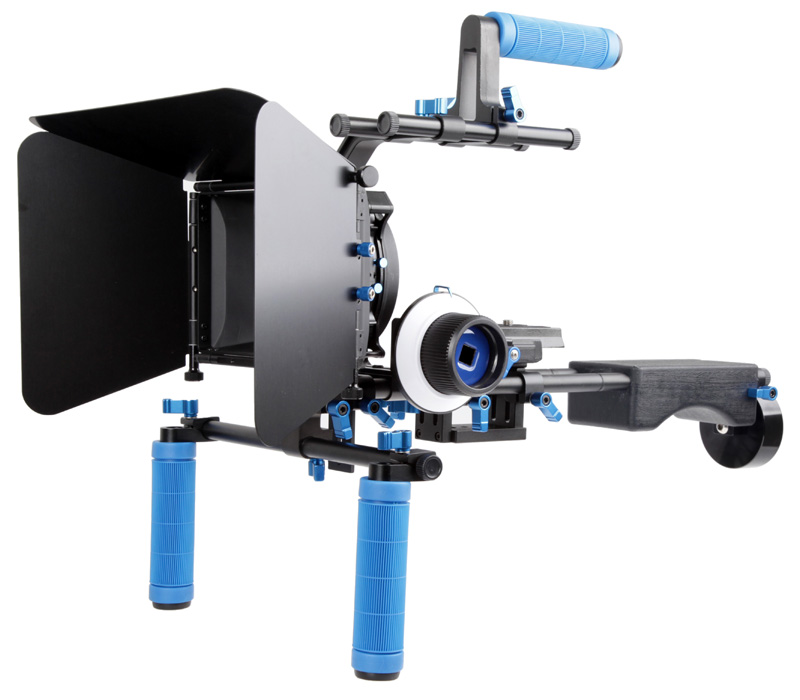 ayex Profi DSLR Rig-Komplett-Set - Rig DR4 + Follow Focus F1 + MatteBox M3 + Pro C-Arm mit Griff