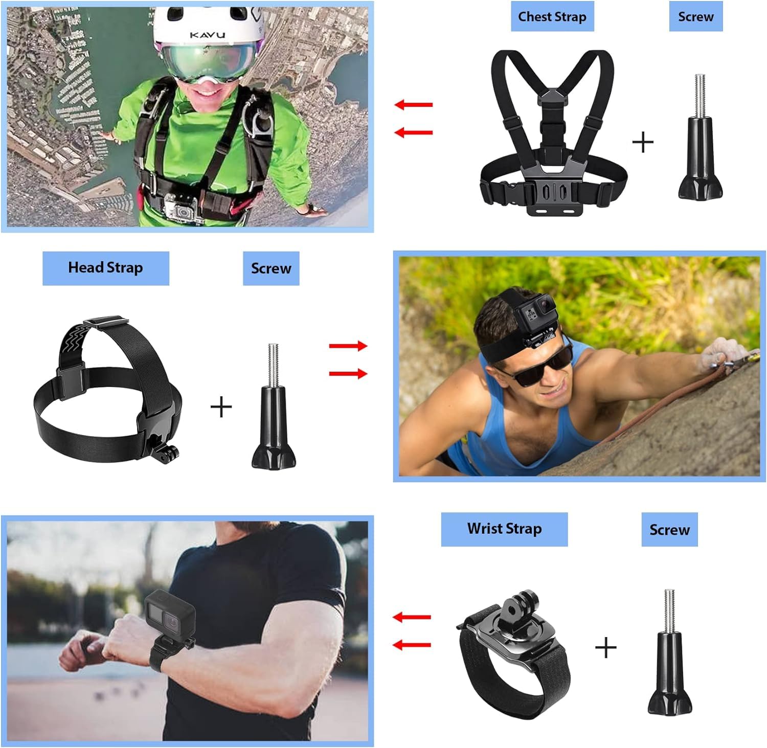 ayex GoPro Accessory Kit All-in-One Lösung für Ihre Abenteuer (Hero 11 10 & 9)