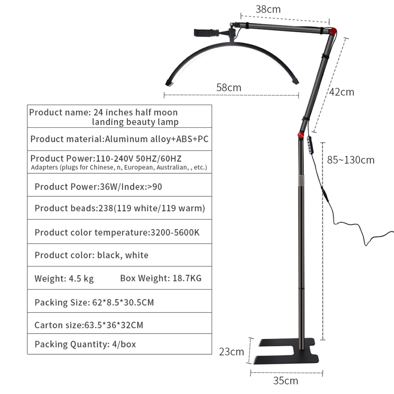 LED Beauty Light Kosmetiklampe Moonlight 360° Drehung dimmbar Fotografie Handyhalter Nageldesign