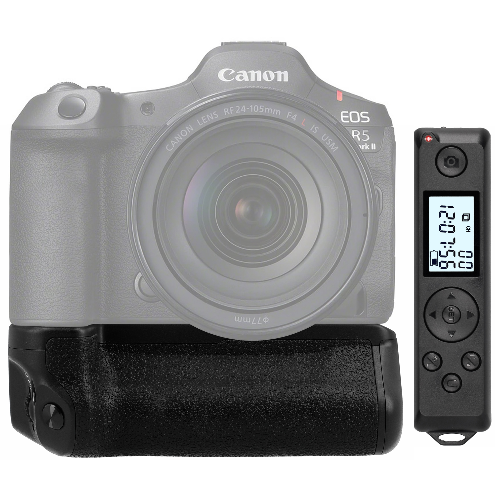 Batteriegriff für Canon R5 II ersetzt BG-R20 mit Timer-Fernauslöser Hochformatgriff
