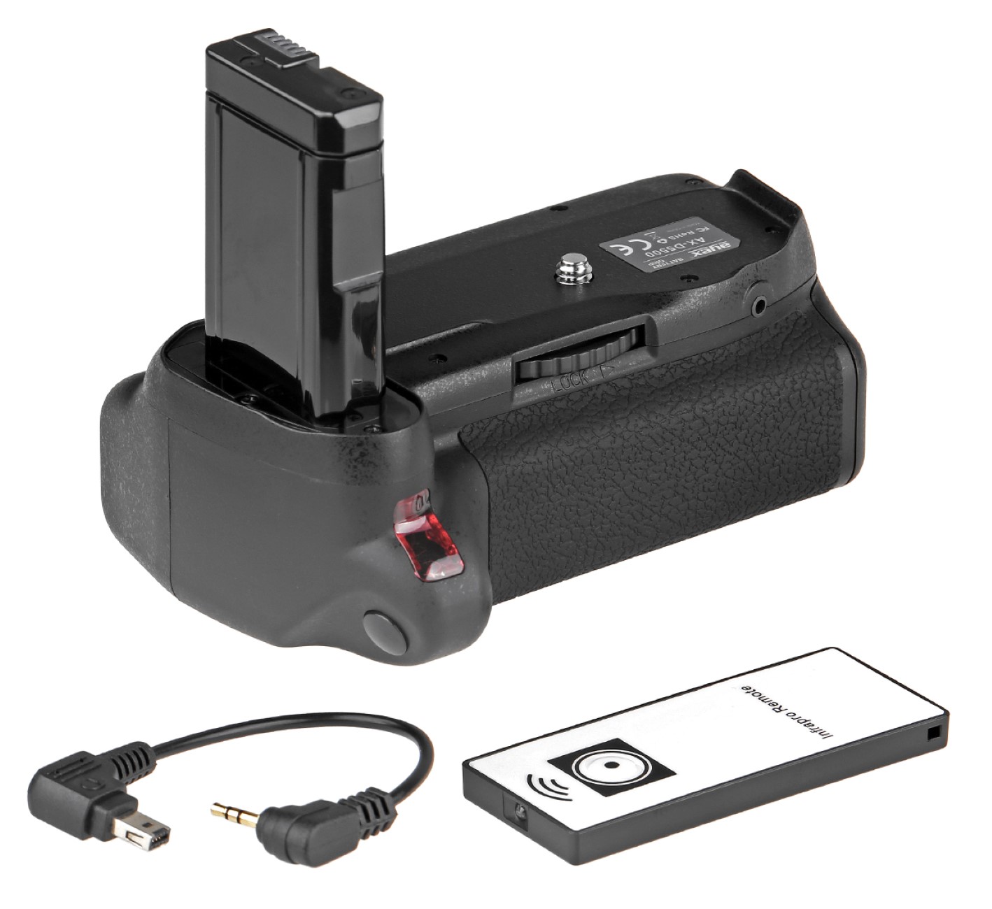 ayex Batteriegriff Set für Nikon D5500 D5600 + IR-Fernauslöser + 2x EN-EL14 Akku + 1 USB Dual Ladegerät