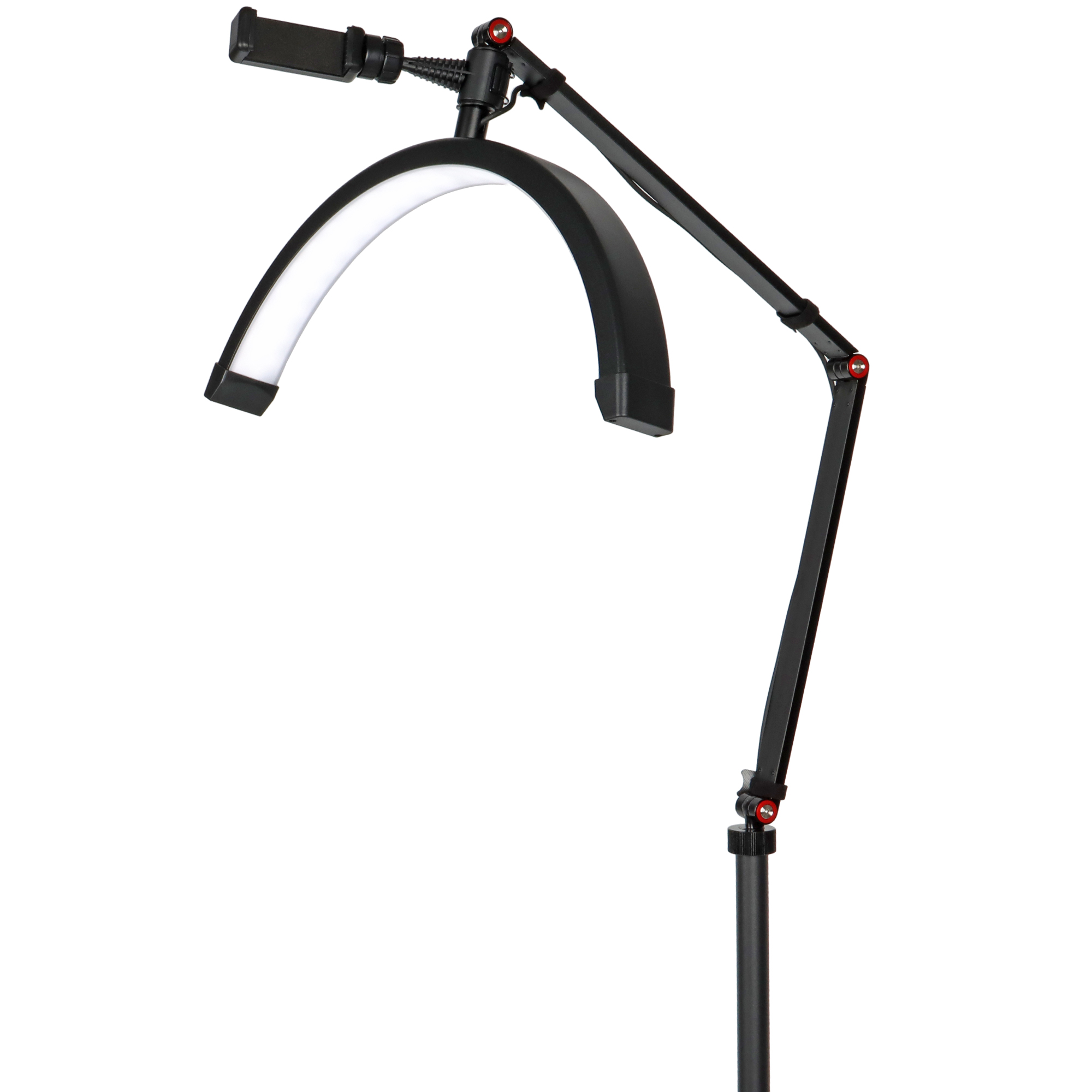 Halbmond Beauty Light 20W LED Kosmetiklicht dimmbar 360° drehbar Telefonhalter Stativ