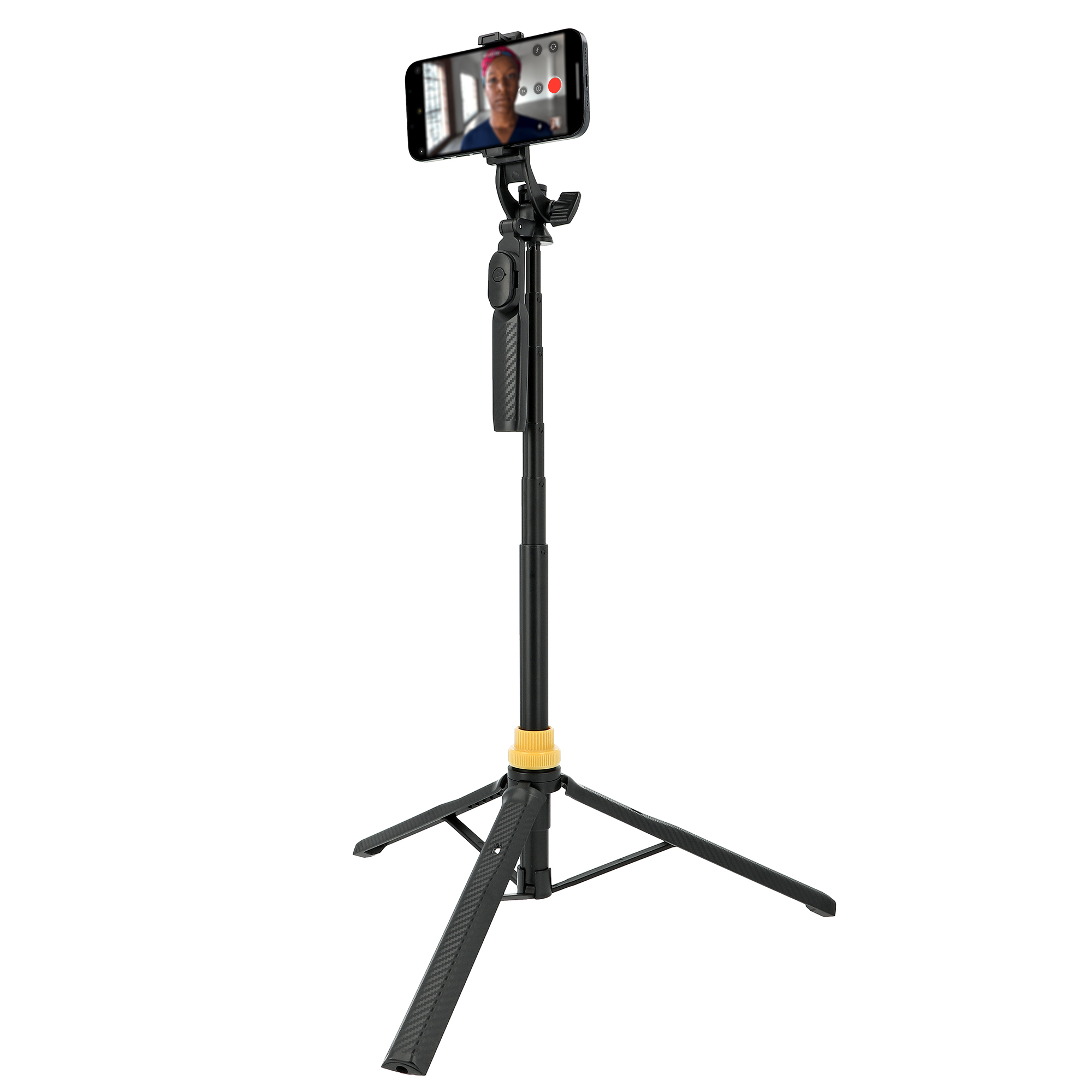 ayex Multifunktionales Selfie-Stick-Stativ 160cm Auszugslänge 1/4-Zoll 3-Wege-Neiger Handyhalterung