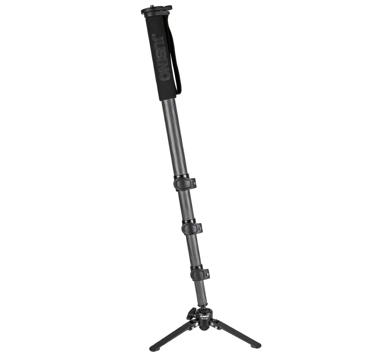 JUSINO VM-324EC Carbon Monopod mit abnehmbarem Fuß/Tischstativ (Clipverschlüsse) bis 12kg