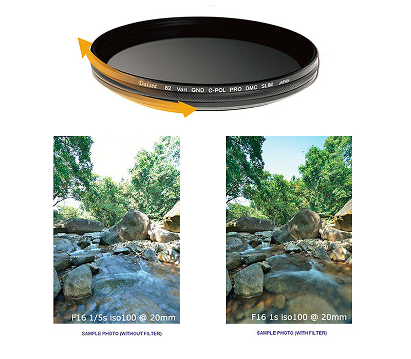 Daisee Variable ND-8 / CPL Kombi Filter 67mm 8-fach vergütet Slim