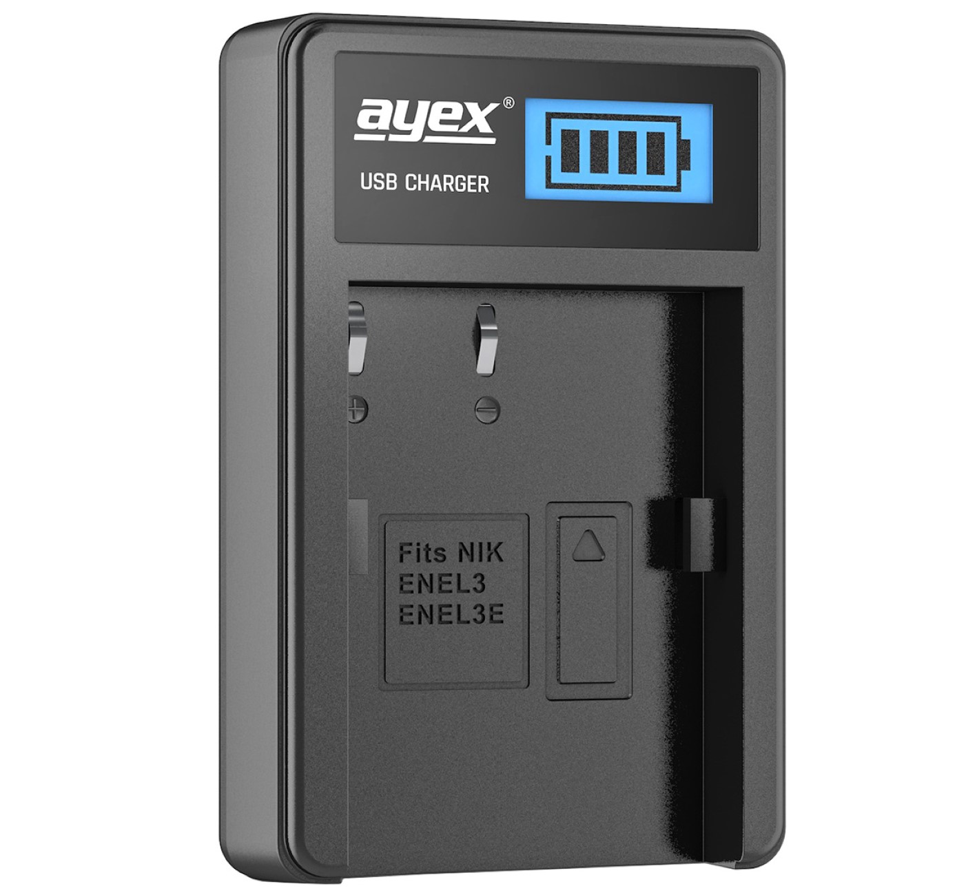 USB Ladegerät für Nikon EN-EL3 EN-EL3e Akkus beleuchtetes Display Ladestandanzeige