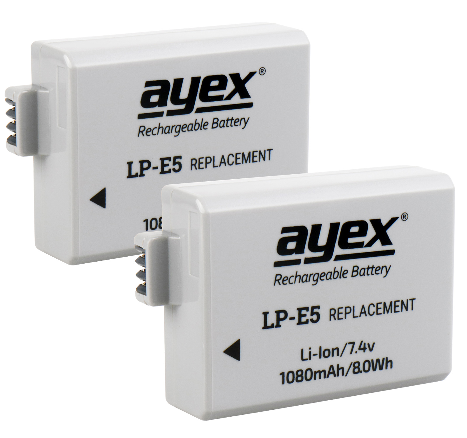 ayex Batteriegriff Set für Canon EOS 1000D 500D 450D wie BG-E5 + 2x LP-E5 Akku