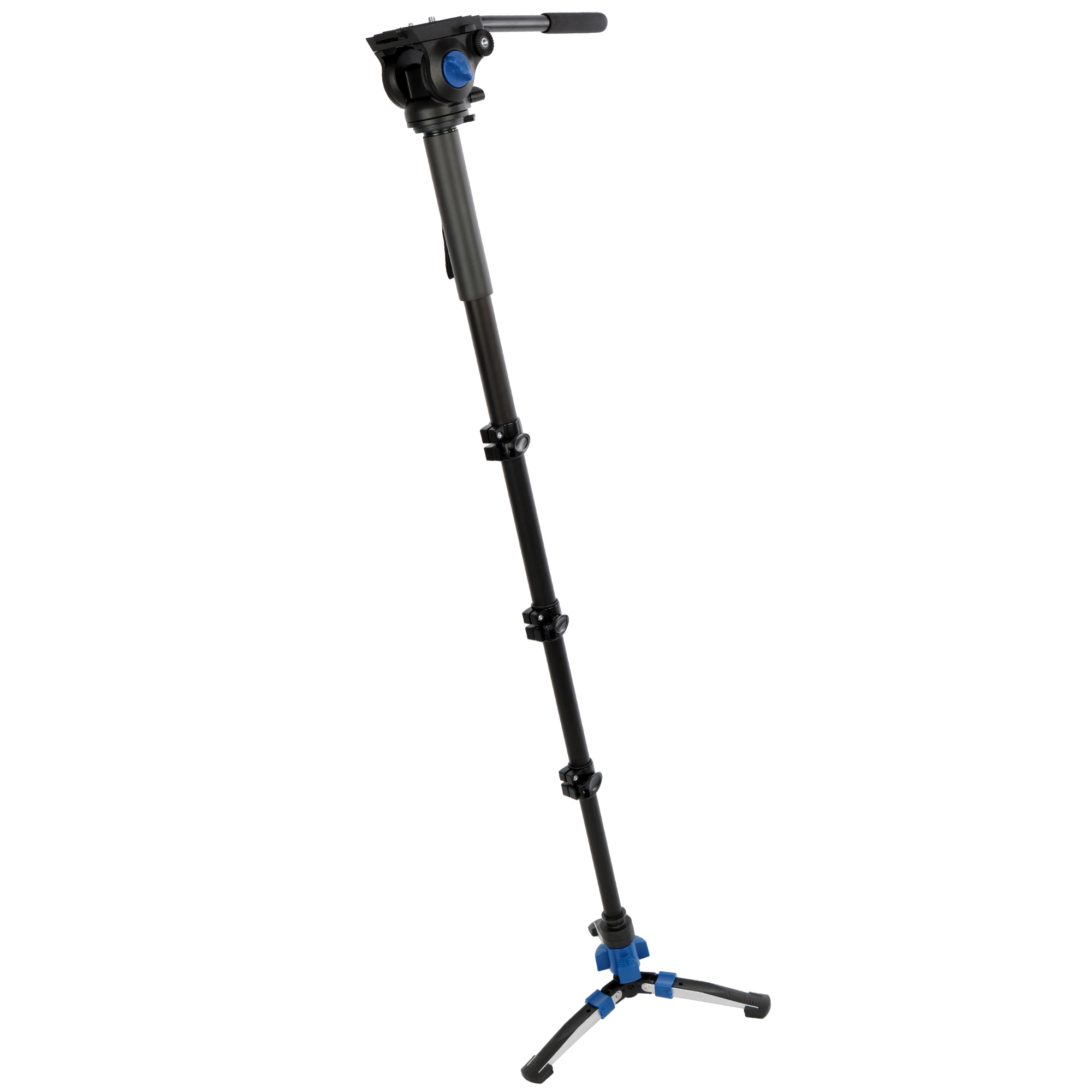 Video-Monopod mit Fluid-Kopf & Standspinne – 185cm Höhe, leicht & stabil, inkl. Tasche