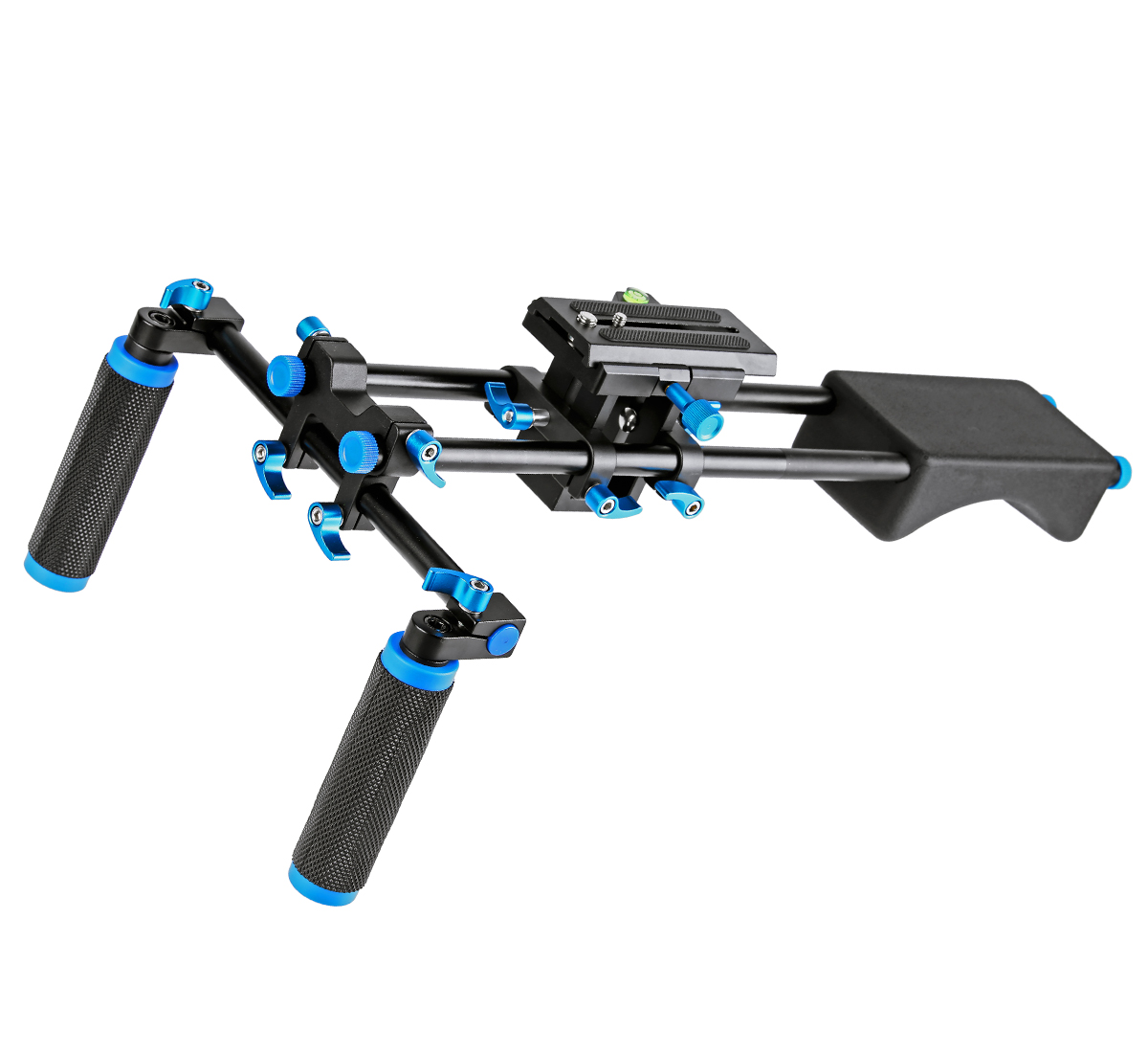 ayex D2-C Schulterstativ DSLR Rig mit verstellbarer großer Basisplatte