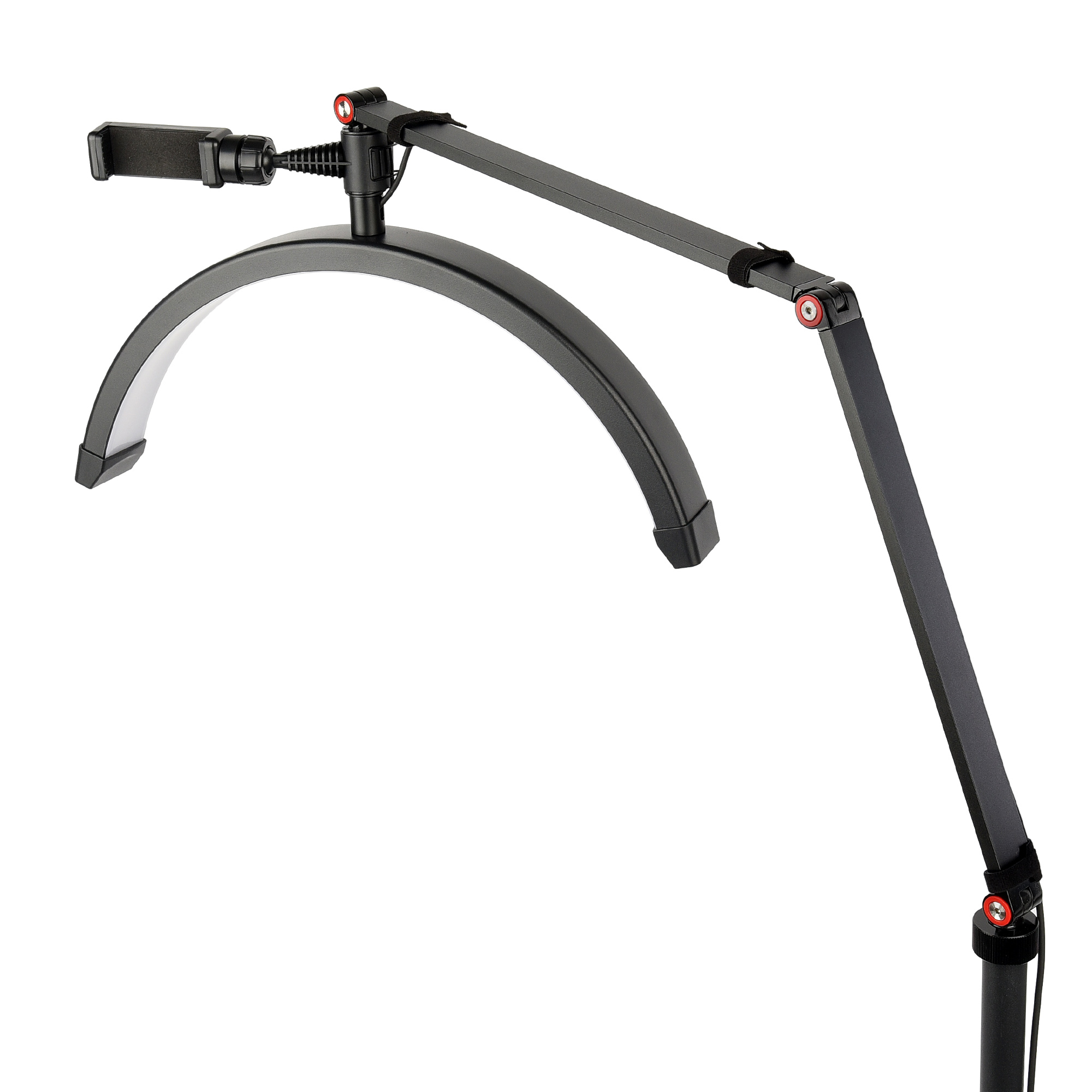 Halbmond Beauty Light 20W LED Kosmetiklicht dimmbar 360° drehbar Telefonhalter Stativ
