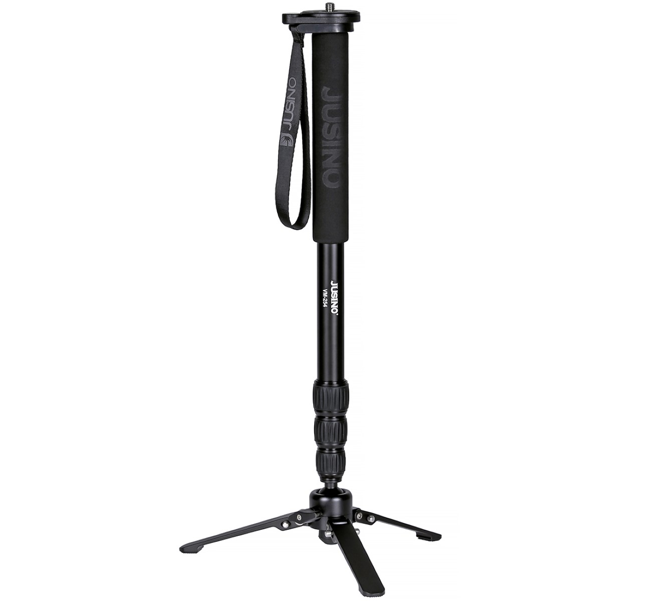 JUSINO VM-254 Aluminium-Monopod mit abnehmbarem Fuß/Tischstativ (Schnelldrehverschlüsse) bis 6kg