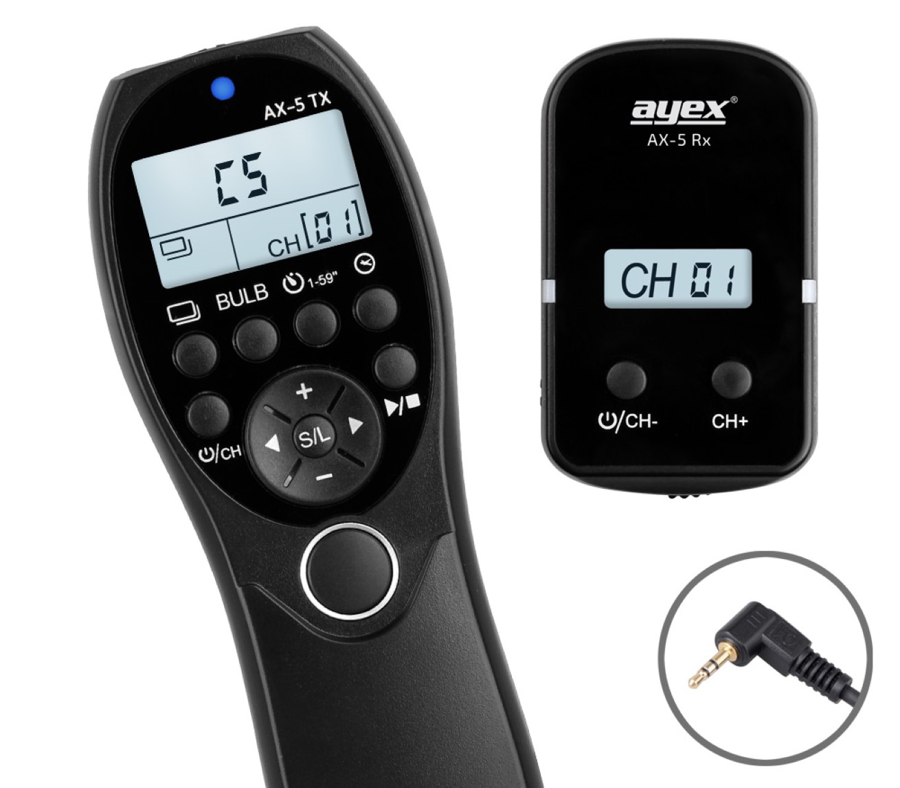 Funk Timer Fernauslöser AX-5 E3 zB Canon EOS R R6 RP 90D 80D 2000D 1500D 850D 760D 650D M6 Serie Bulb Delay Fokussieren