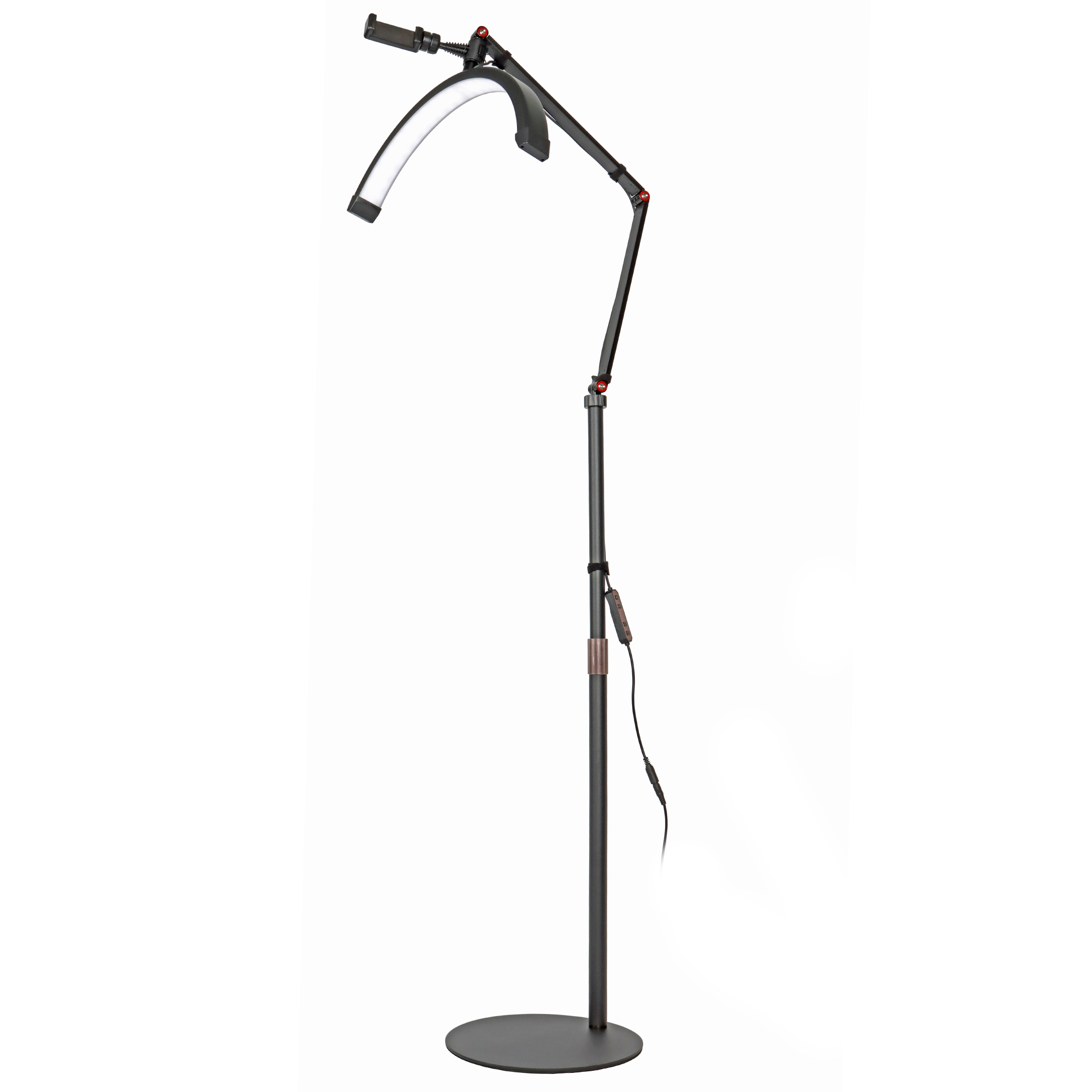Halbmond Beauty Light 20W LED Kosmetiklicht dimmbar 360° drehbar Telefonhalter Stativ
