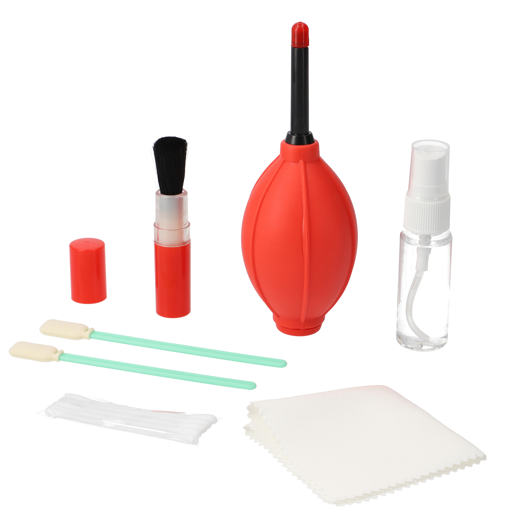 Kamera Reinigungsset – Objektiv Reinigungskit mit Blasebalg, Pinsel, Tuch & Zubehör

 - 7 Teile