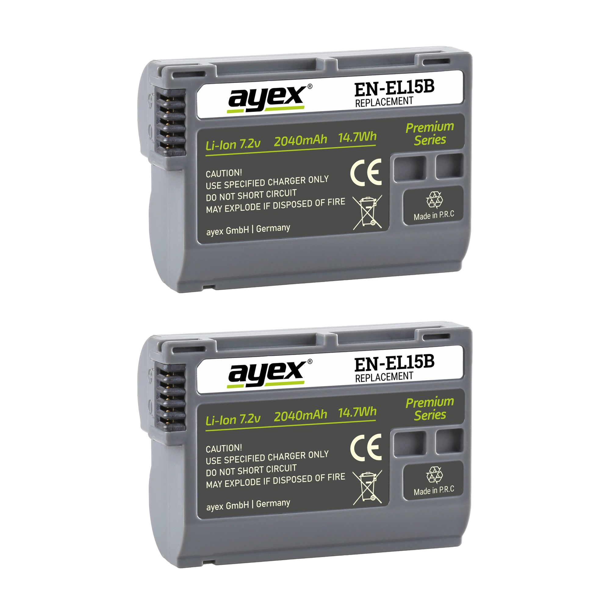 ayex Batteriegriff Set für Nikon Z6II Z7II ersetzt MB-N11 + 2x EN-EL15B Akku