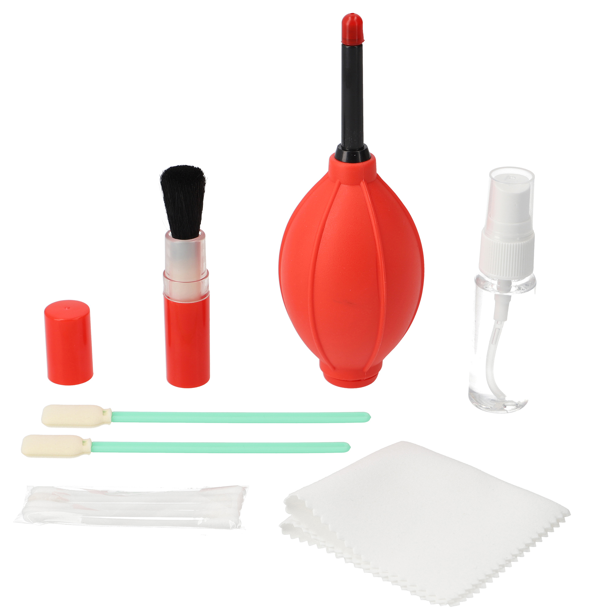 Kamera Reinigungsset – Objektiv Reinigungskit mit Blasebalg, Pinsel, Tuch & Zubehör

 - 7 Teile