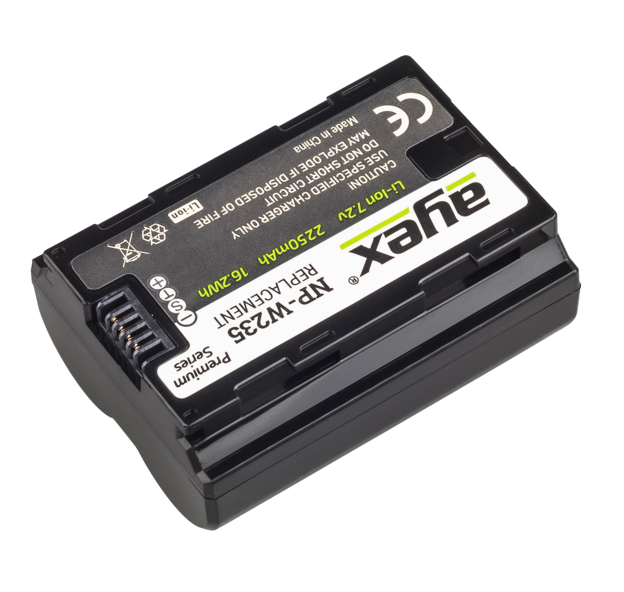 ayex NP-W235 Premium-Akku für zB Fujifilm XT-5 XT-4 Leistungsstark längere Laufzeit 2250 mAh Infochip