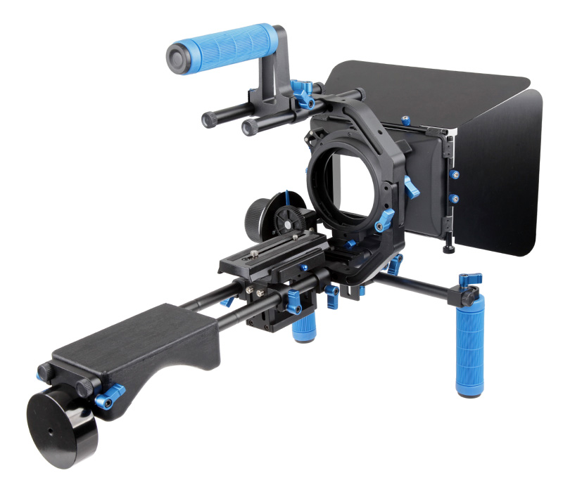 ayex Profi DSLR Rig-Komplett-Set - Rig DR4 + Follow Focus F1 + MatteBox M3 + Pro C-Arm mit Griff