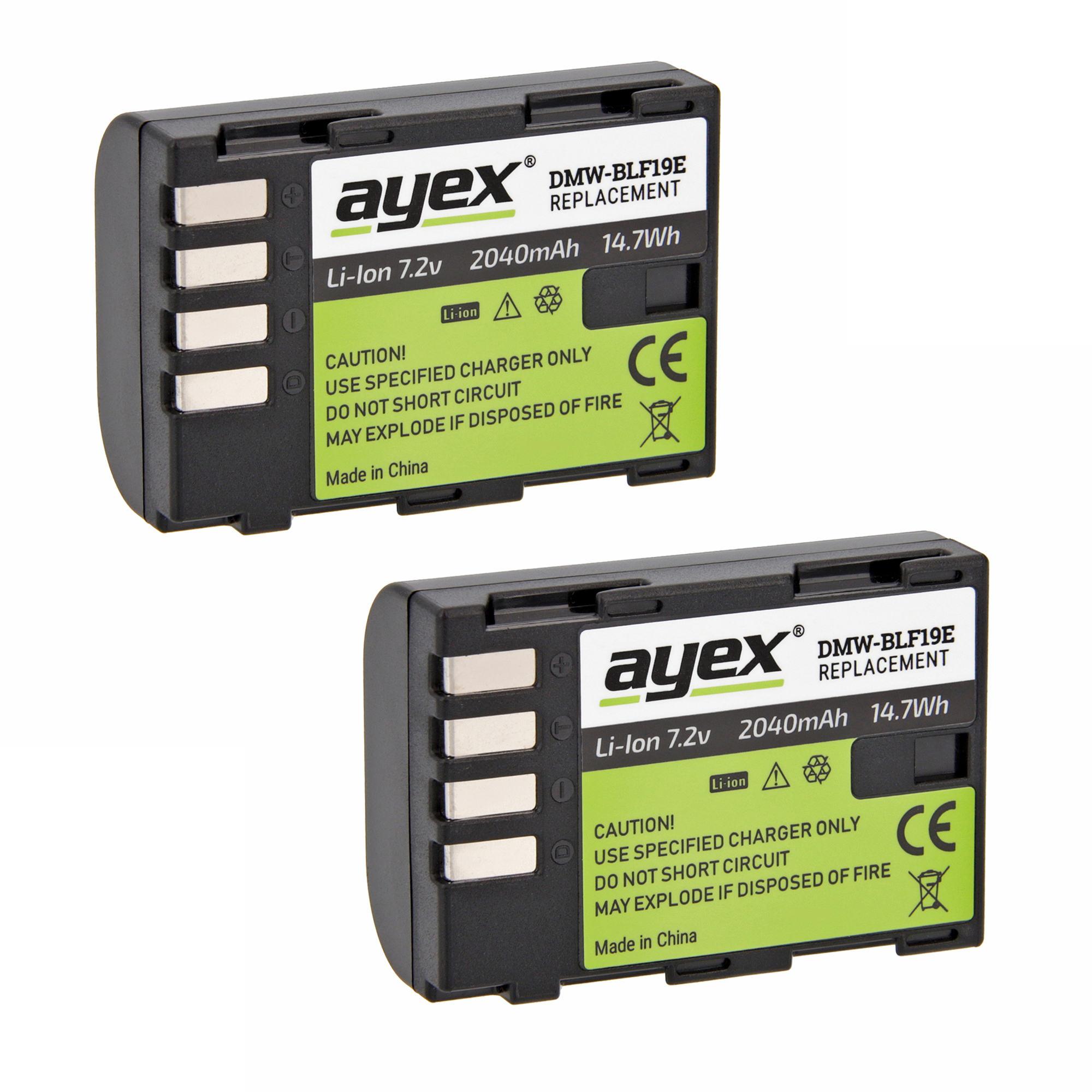 ayex Power Set mit 2x DMW-BLF19E Akku für Panasonic + 1x USB Dual Ladegerät