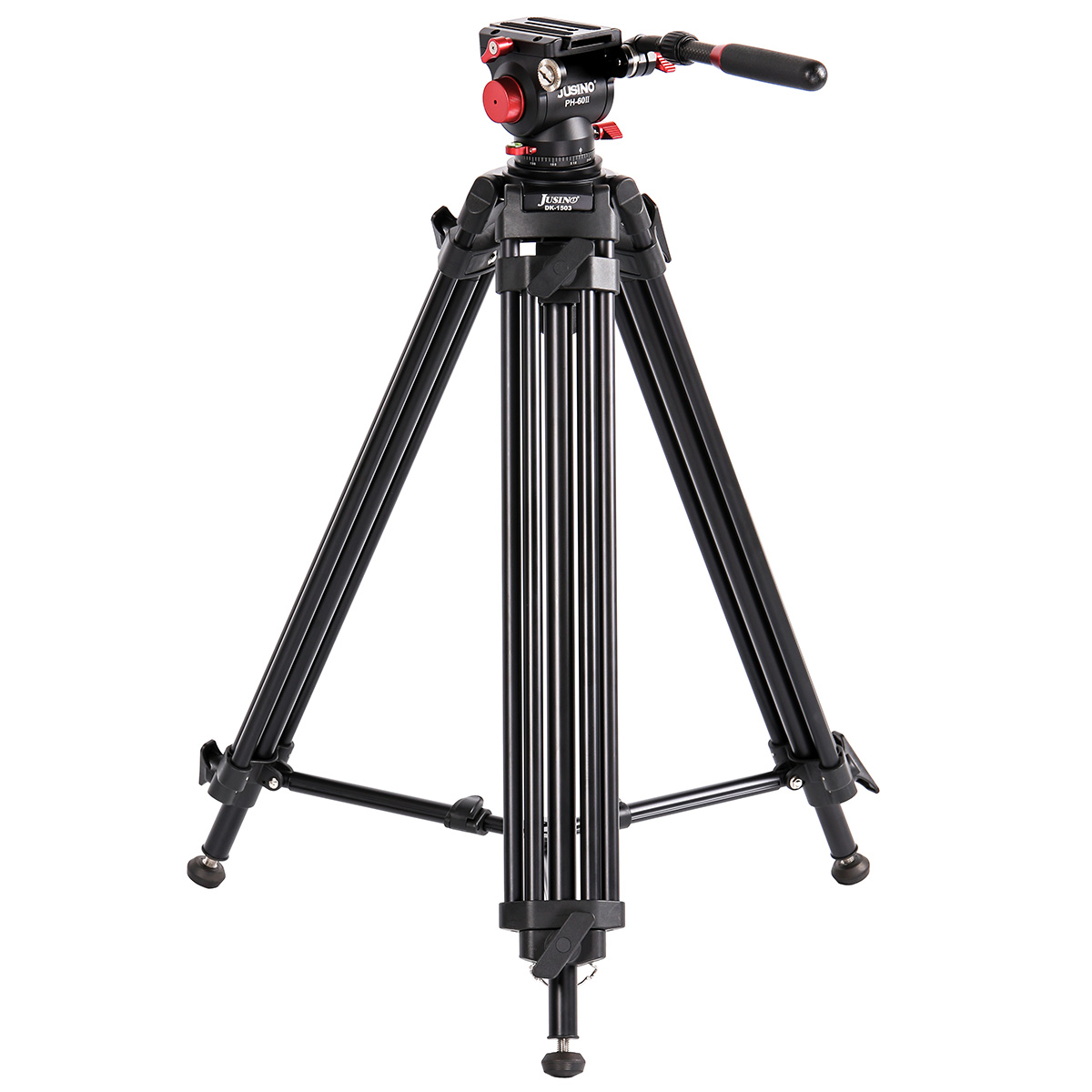 JUSINO Profi Karbon Video-Stativ 66cm bis 150cm Höhe 18kg Tragfähigkeit + gepolsterter Tasche mit Hydraulik-Videokopf B-Ware