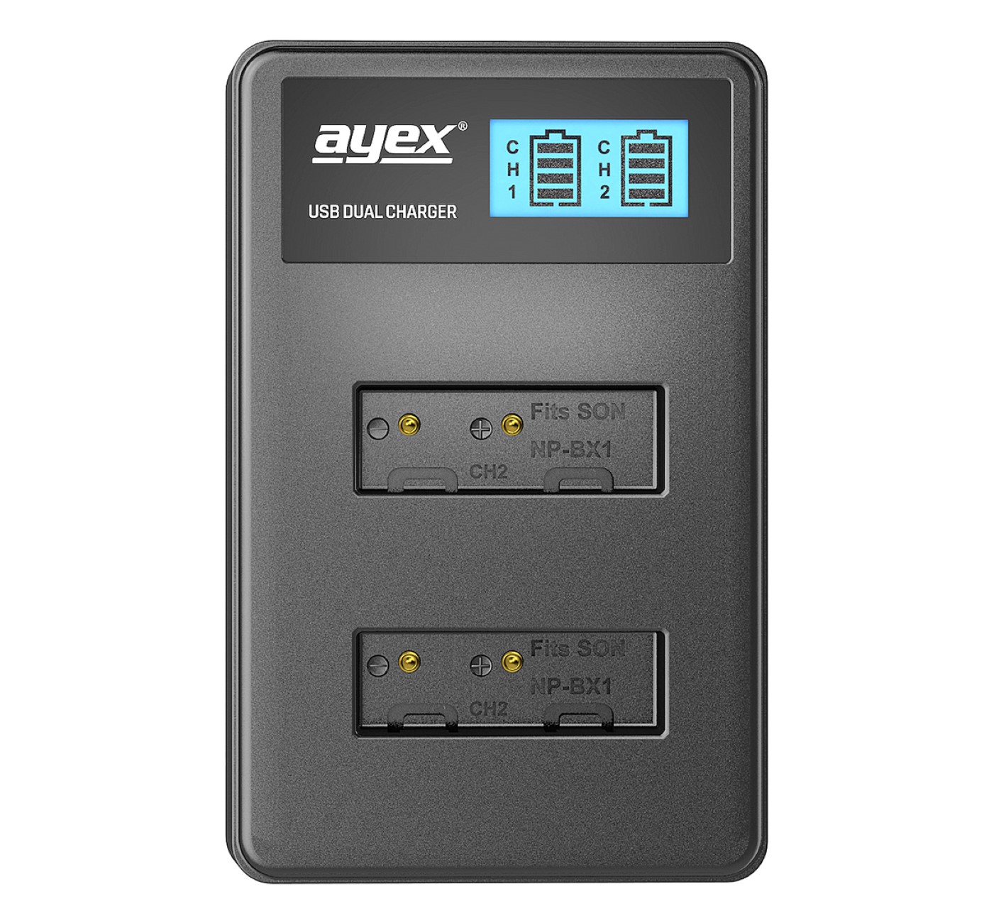 ayex USB Dual Ladegerät für Sony NP-BX1 Akkus