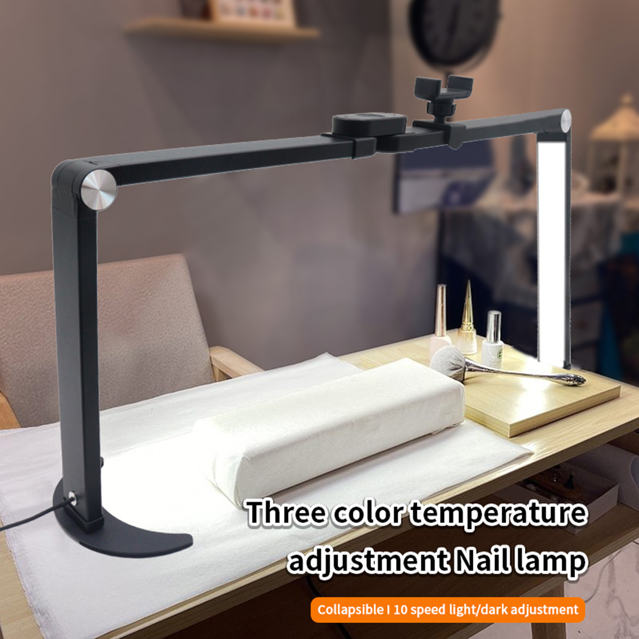 LED Beauty Light Faltbares 35W Fülllicht 3200K-5600K Telefonhalterung Perfekt für Nageldesign Make-up