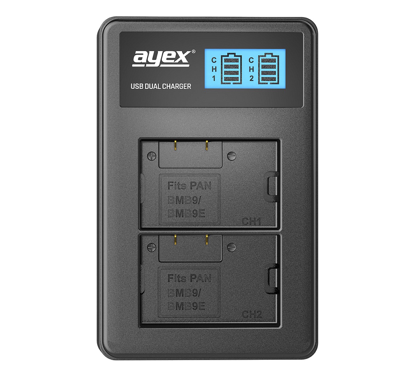 ayex USB Dual Ladegerät für Panasonic DMW-BMB9 DMW-BMB9E Akkus