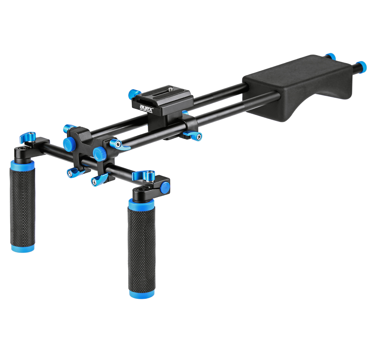 ayex D2-B Schulterstativ DSLR Rig mit verstellbarer Basisplatte und M4 Matte Box