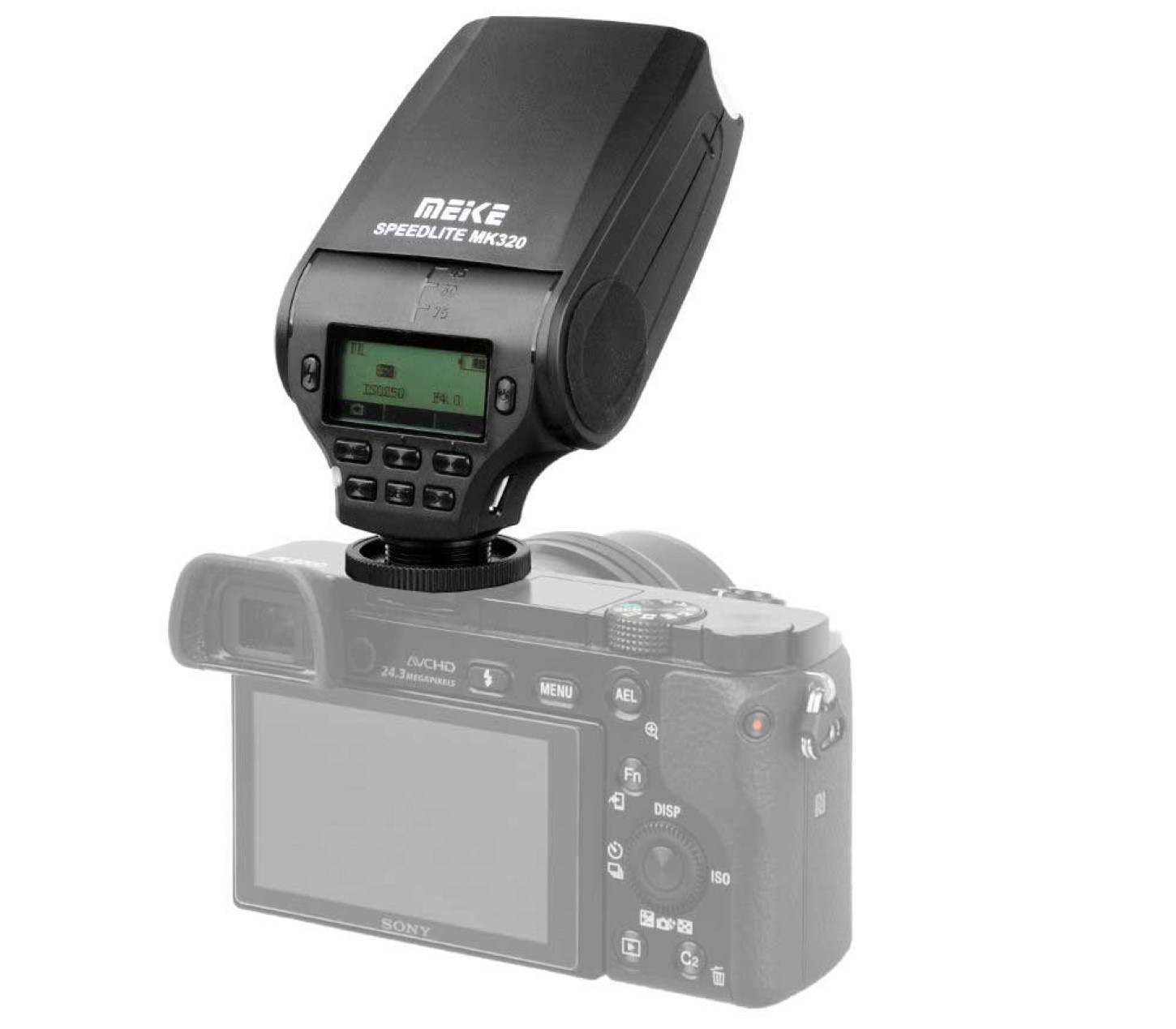 Meike Speedlite MK-320 TTL Blitz für Sony Kameras mit Multi Interface Shoe