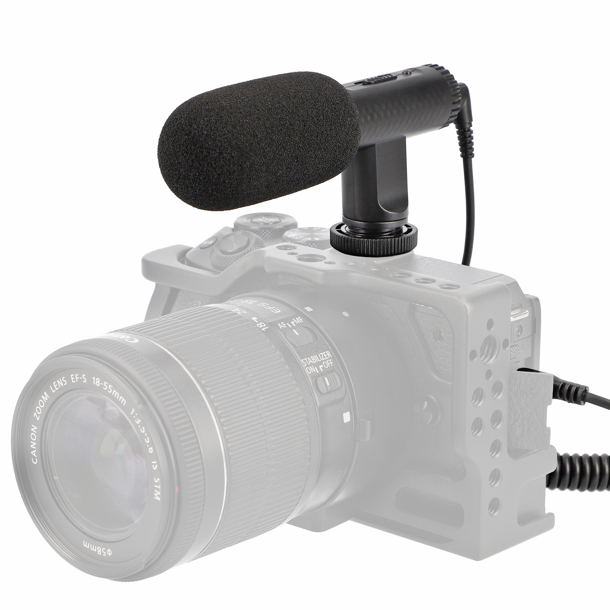 ayex leichtes Richtmikrofon für Camcorder und DSLR Kameras Integrierter Akku