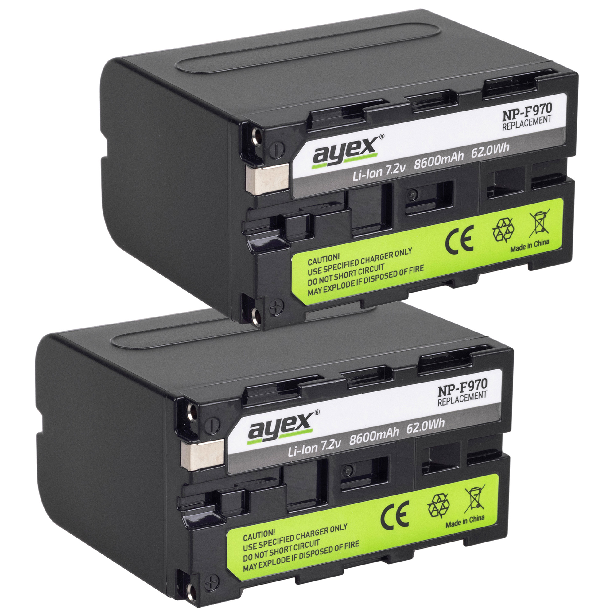 NP-F970 Akku 2er Set für z.B. Sony Camcorder ersetzt NP-F960 NP-F750 NP-F950 NP-F730 NP-F930 o.ä.