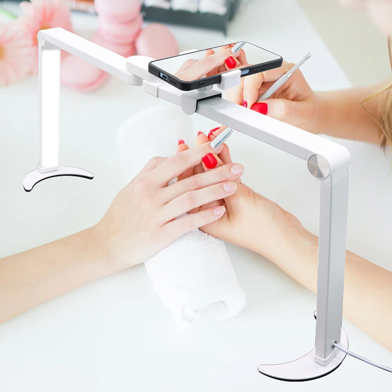 LED Beauty Light Faltbares 35W Fülllicht 3200K-5600K Telefonhalterung Perfekt für Nageldesign Make-up
