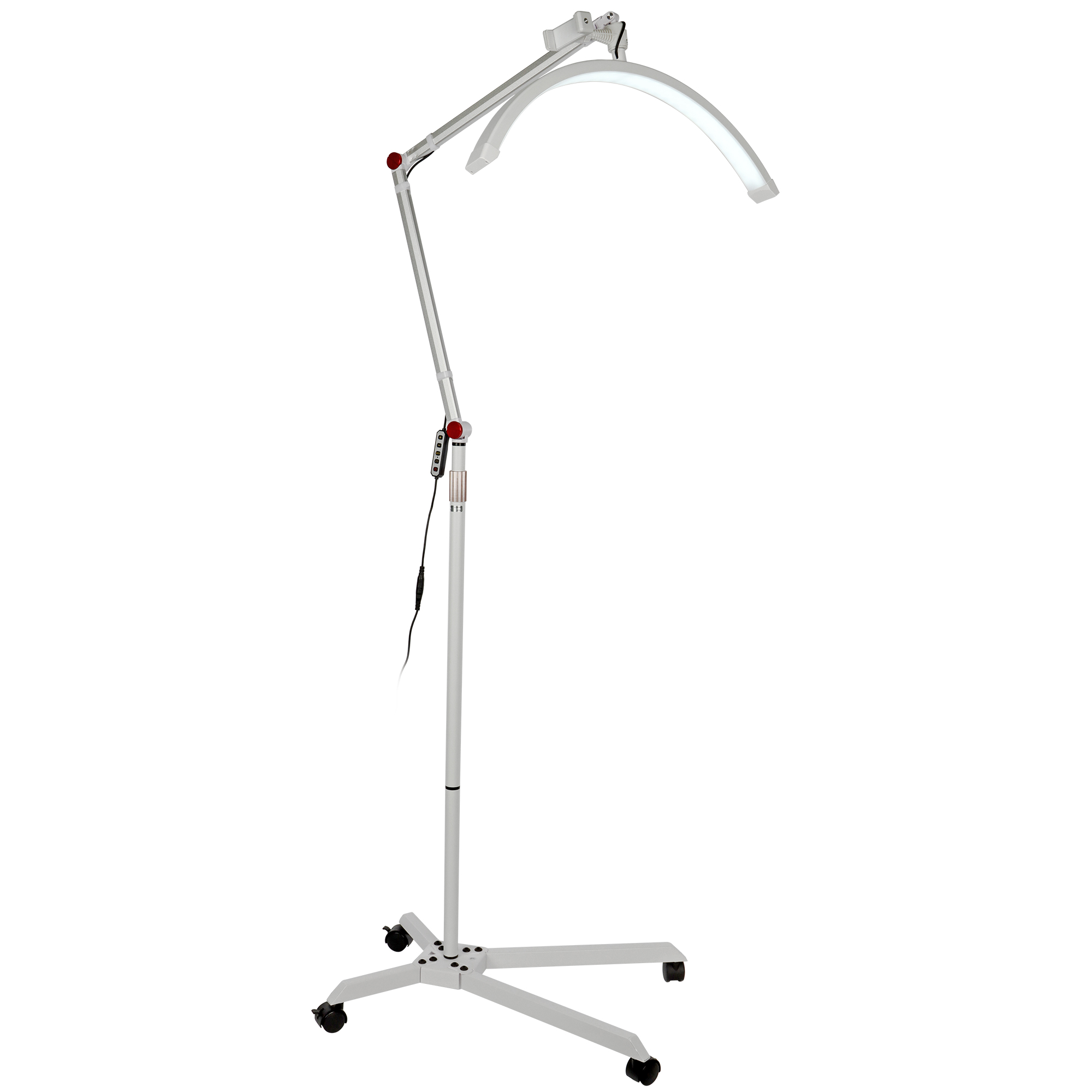LED Halbmondlampe Beauty Light Duale Farbtemperatur 4 Räder Arm Aluminium
