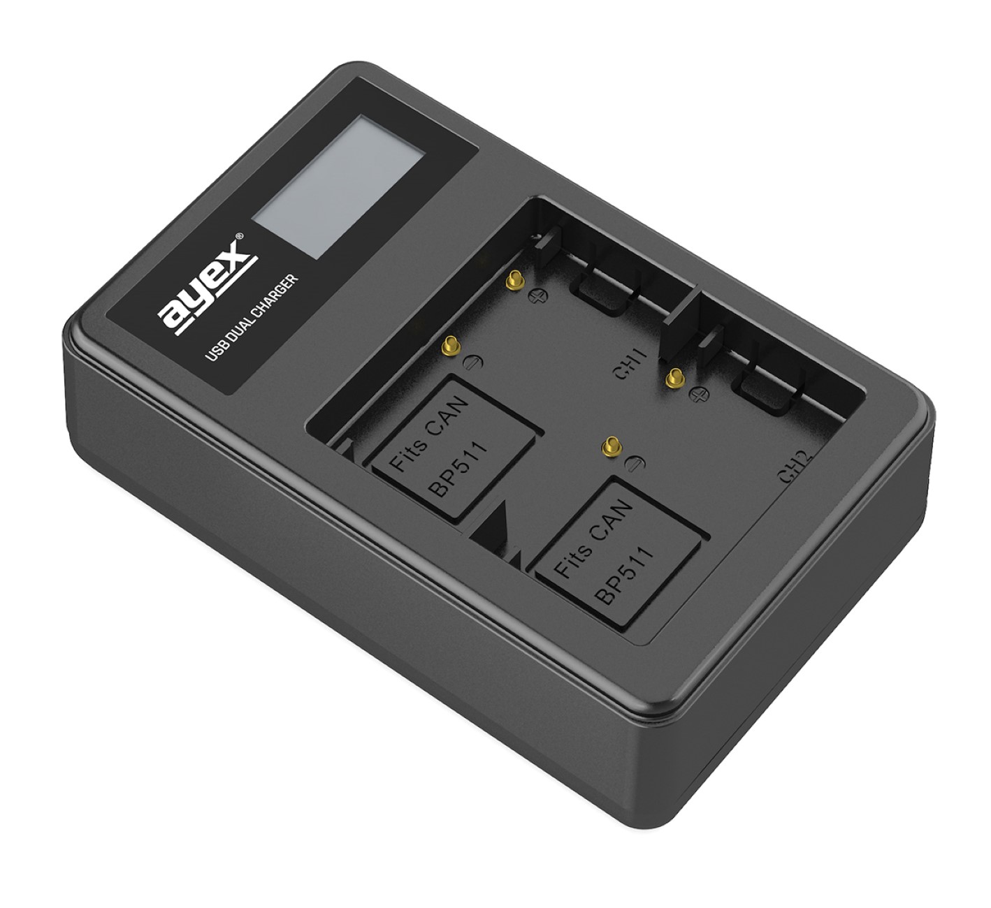 ayex USB Dual Ladegerät für Canon BP-511A Akkus