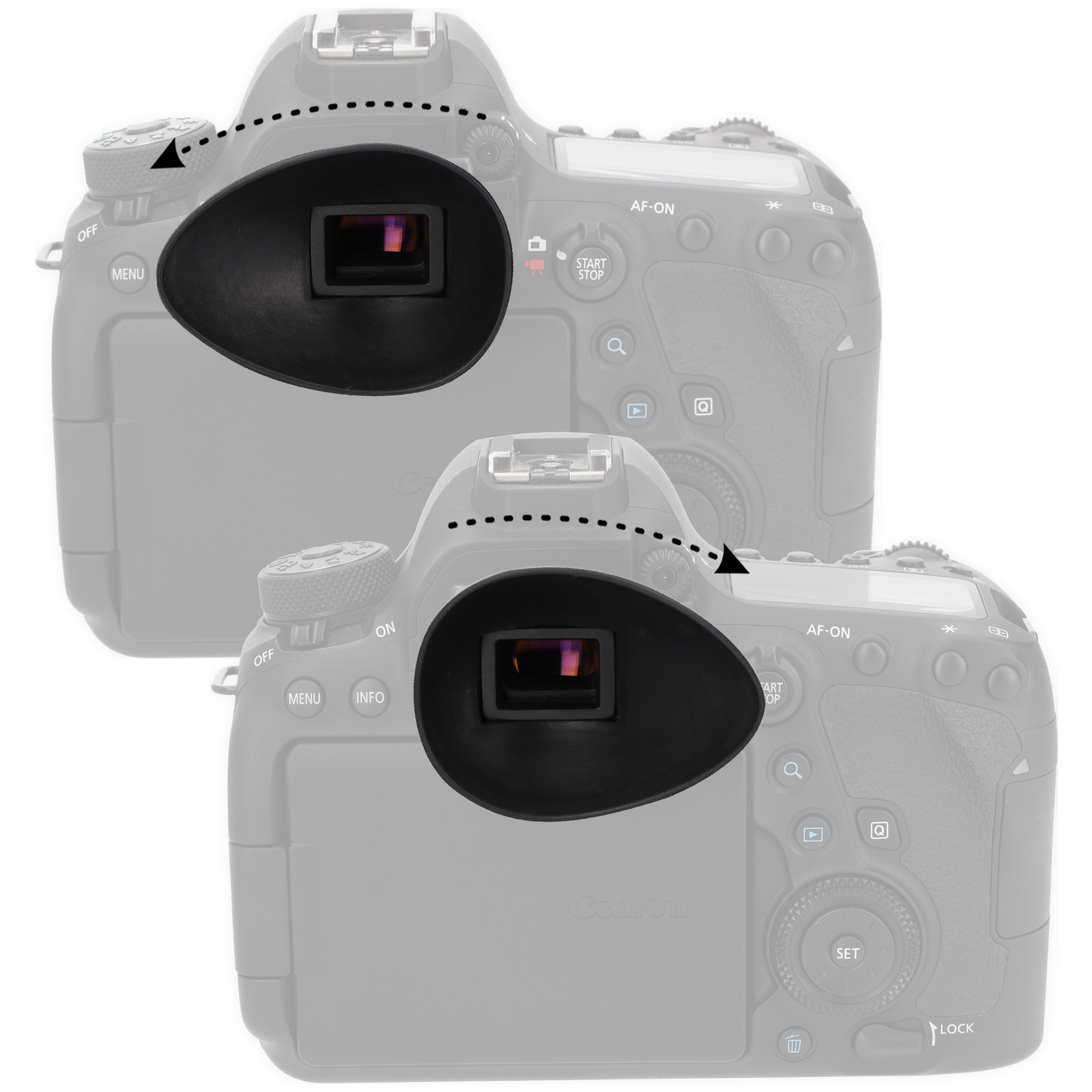 ayex Augenmuschel (Tropfenform) Sucher für Canon EOS (22 mm) z.B. 7D, 7D Mark II, 5D Mark IV, 5D Mark III, 1D Mark III, 1Ds Mark III, 1Ds Mark IV, EOS-1D X Mark II, EOS-1D X, EOS-1D C