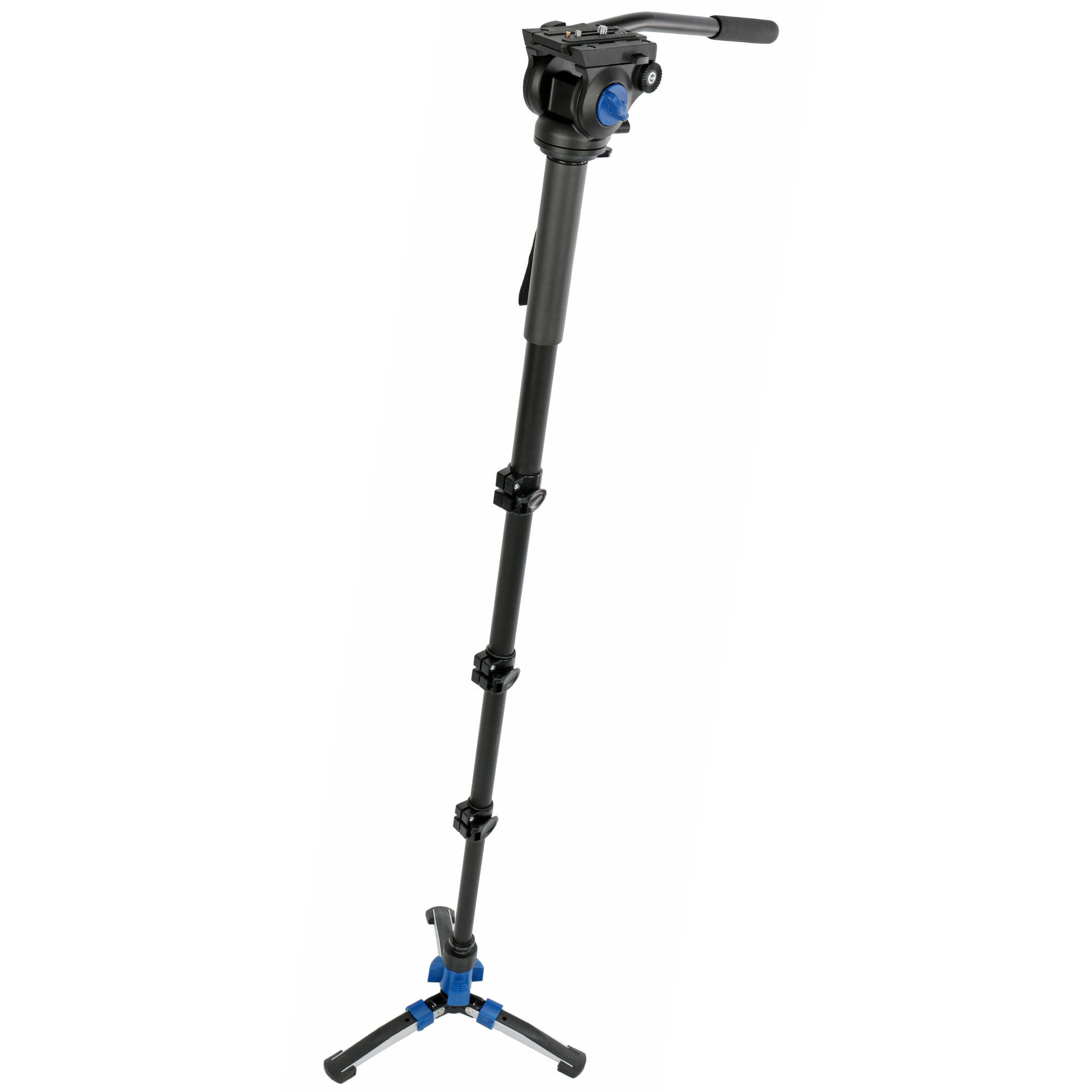 Video-Monopod mit Fluid-Kopf & Standspinne – 185cm Höhe, leicht & stabil, inkl. Tasche